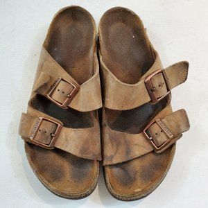 Birkenstock Arizona Sandals Tan Two Straps Size 42